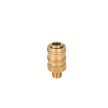 Valve quick coupling type 14, with one-sided shut-off valve, Brass, male thread BSPT